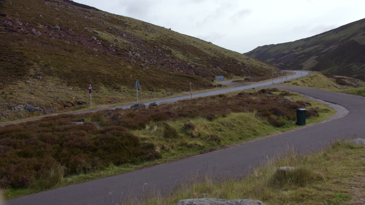 wide shot Looking up the A93 old military Rd at Devil’s Elbow Viewpoint, Blairgowrie,