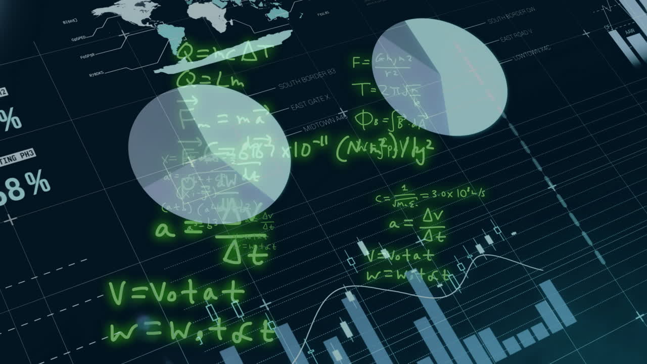 Animation of data processing over world map