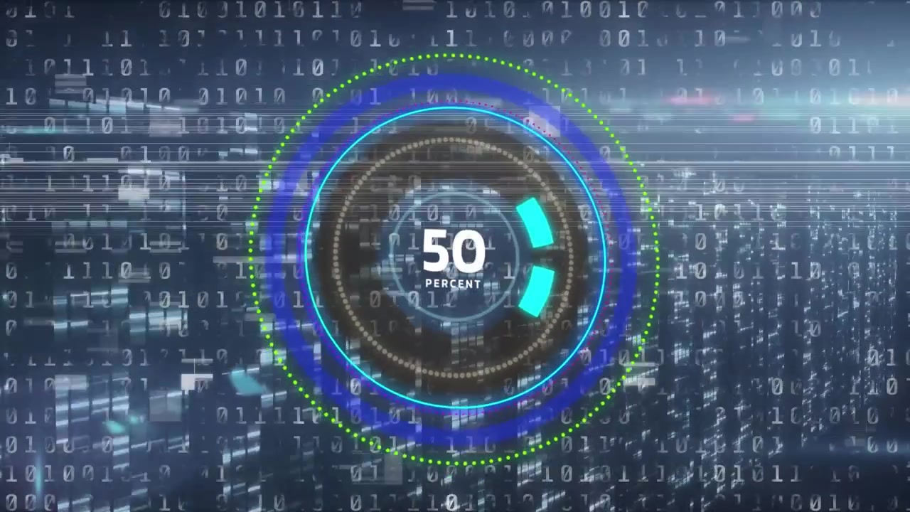 Animation of processing circle on scientific graph and data