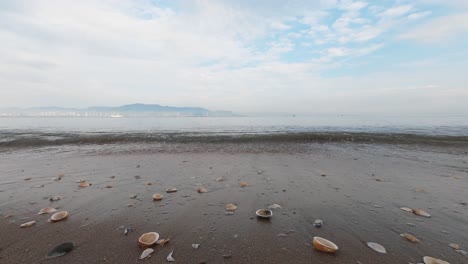 low angle view sea wave move toward camera.