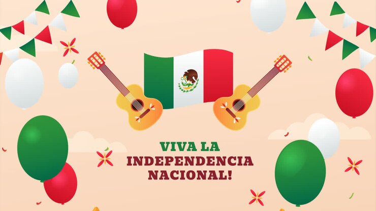An animation of Gradient background for mexico independence day celebration