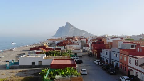 Drone-footage-of-Gibraltar-rock,-shot-by-drone-on-the-rise