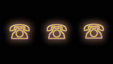 Pulsing-retro-telephone-pattern-with-neon-light-in-casino-style