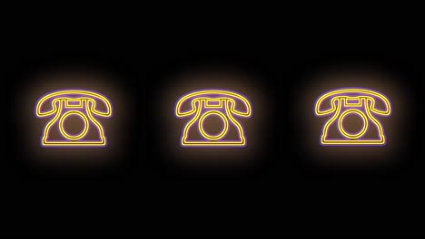 pulsing retro telephone pattern with neon light in casino style