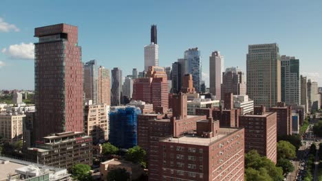 brooklyn skyline, new york, clean 4k drone shot