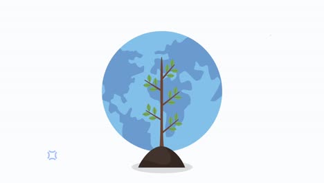 world planet earth and plant