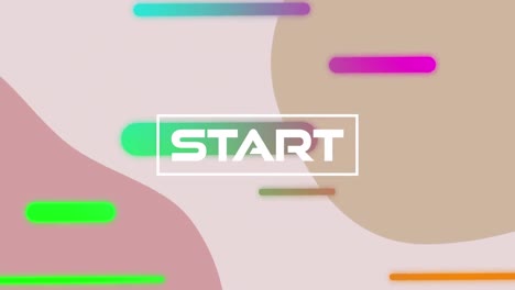 Animation-Des-Starttextbanners-über-Bunten-Lichtspuren-Vor-Abstraktem-Rosa-Hintergrund