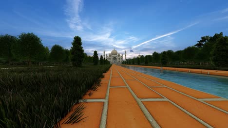 fast pan of amazing taj mahal