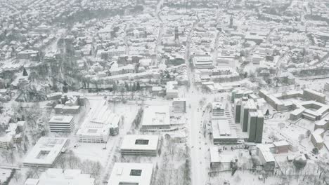 Drohnenantenne-Der-Universitätsstadt-Göttingen-Nach-Schneesturm-Tristan-Im-Winter-2021