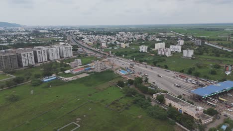 drone shot of vijayawada’s cityscape blending urban and natural elements.