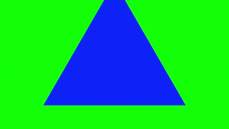 green background and multiple moving triangles, zoom in and out repeatedly