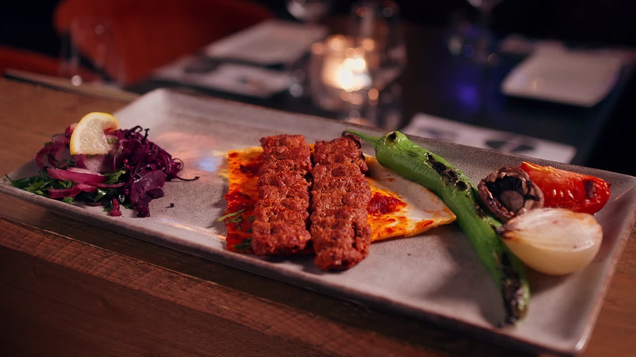 Traditional Arabic cuisine served with fresh herbs, spices, and vibrant plating