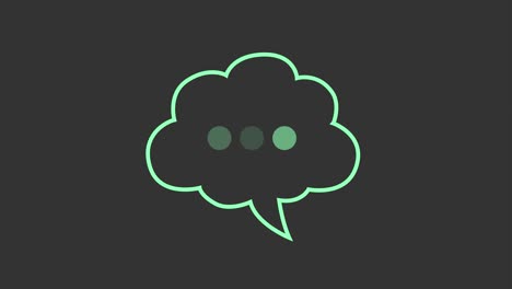 a simple element of a thought bubble animated, or text message popping up, with typing or thinking dots