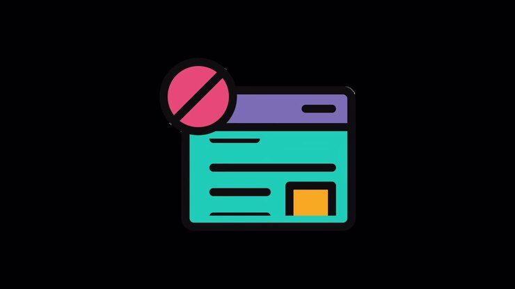 Animated Icon Showing Ad Blocking or Restricted Web Content