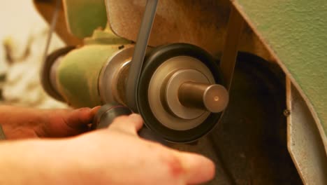 cobbler making a shoe