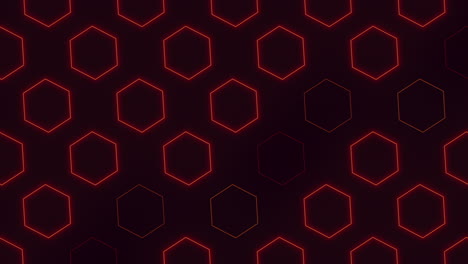 Neon-red-hexagons-pattern-with-pulse-effect