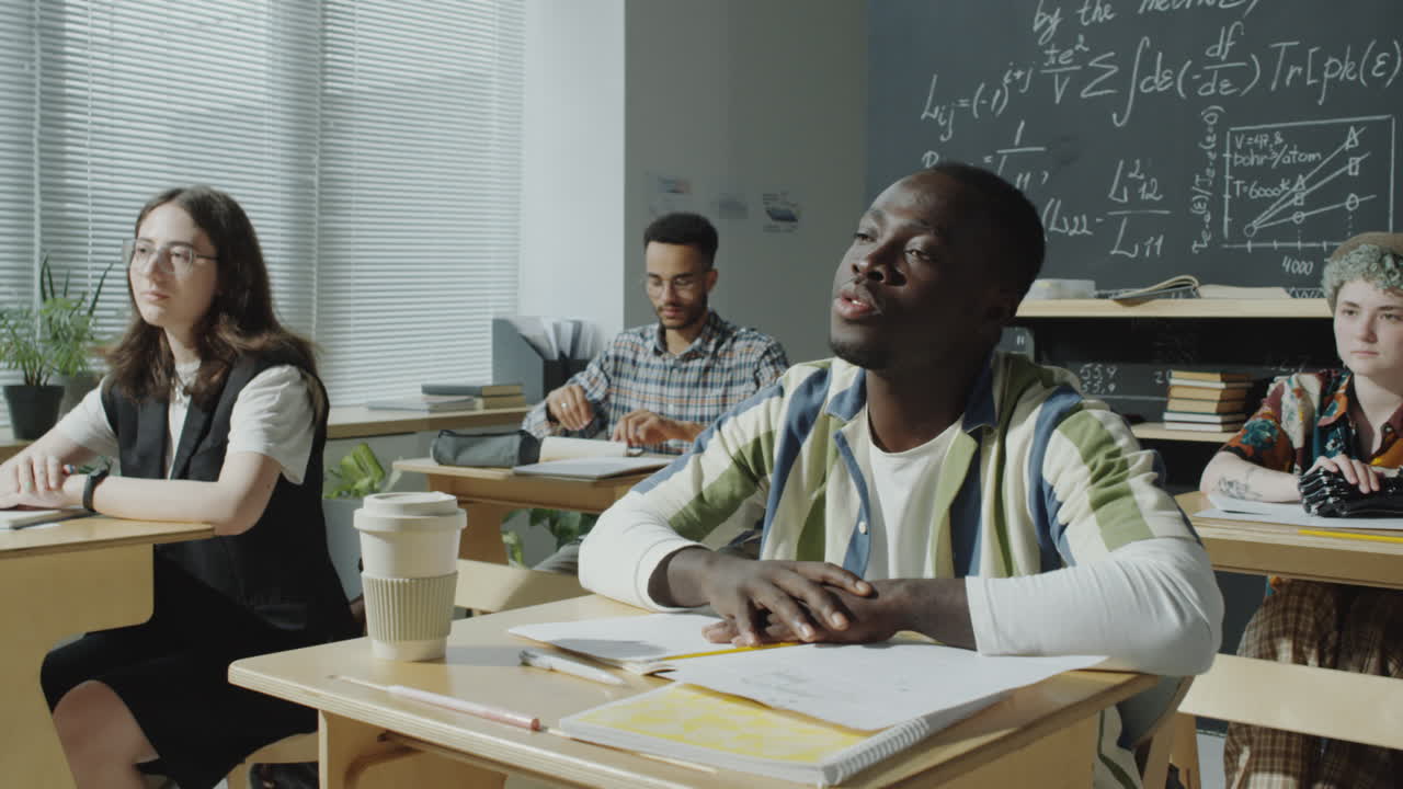 Students in a university classroom