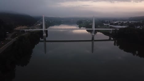 early morning at bridge of honor, located between pomeroy, ohio and mason, west virginia