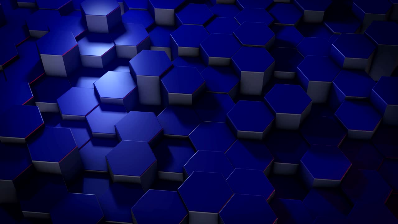 Abstract moving technology hexagons background
