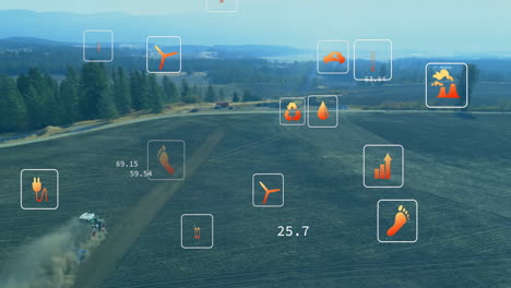 Animation-of-digital-icons-and-data-processing-over-landscape