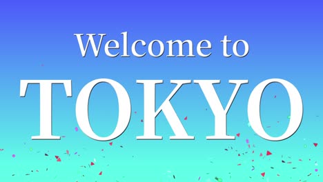 bienvenido a tokio mensaje de texto animación gráficos de movimiento