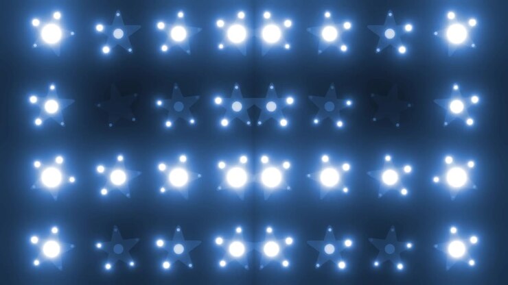 Sfondo con motivo di stelle e cerchi luminosi