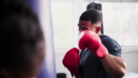 man boxing training