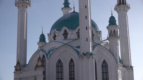 kul sharif mosque in kazan kremlin, tatarstan. blue clear sky at winter