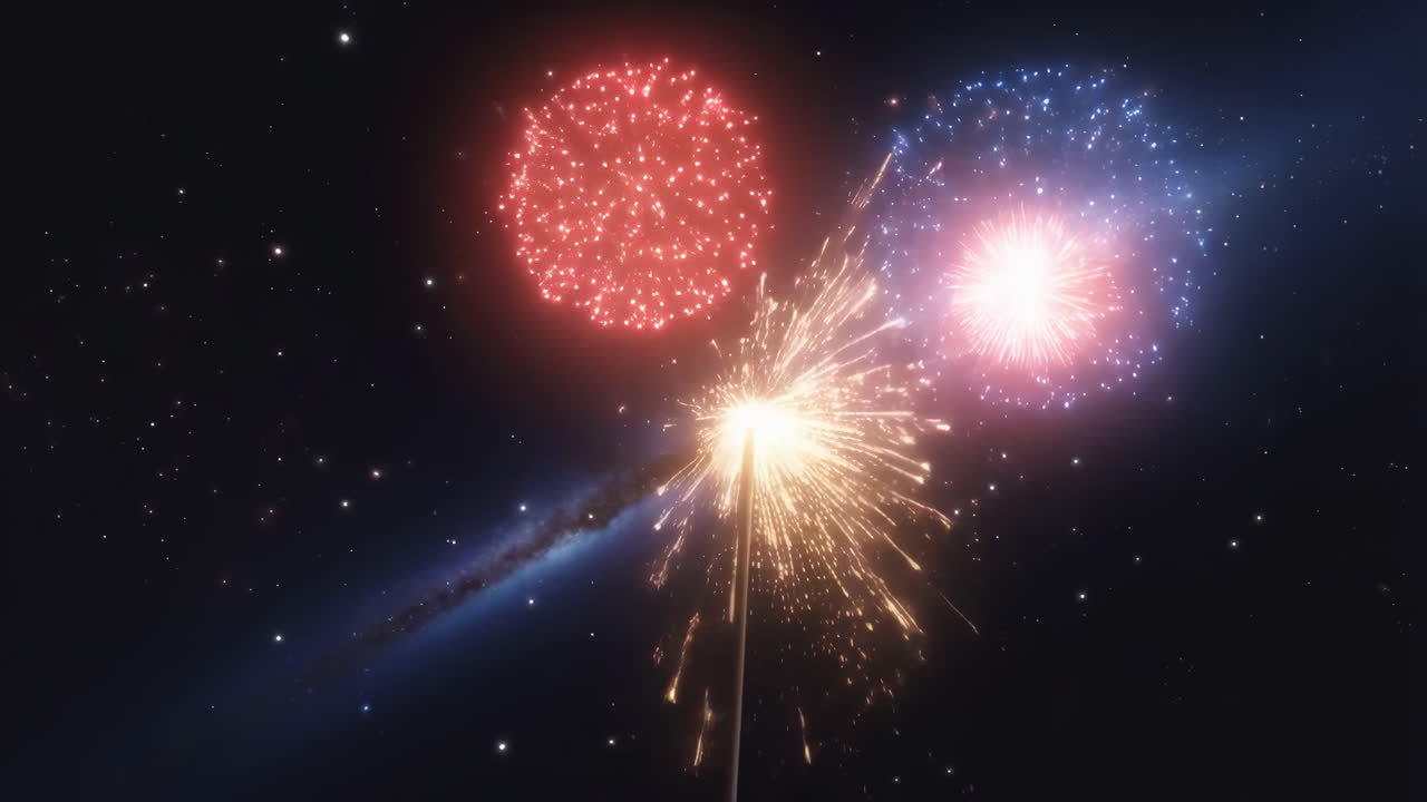 Vibrant Fireworks Displays Lighting Up the Night Sky