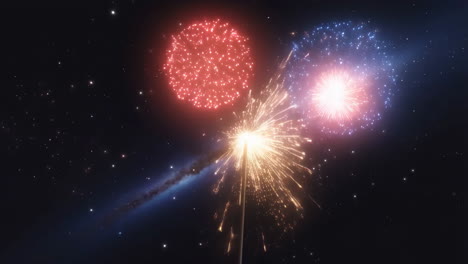 vibrant fireworks displays lighting up the night sky