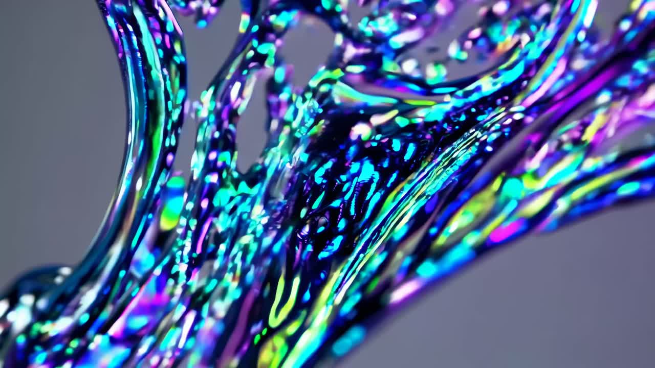 추상적인 iridescent 액체 모양