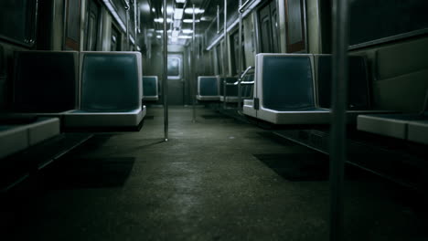 empty subway wagon using new york city public transportation system