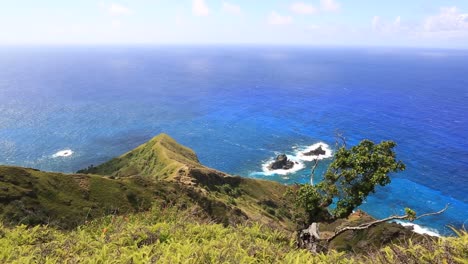 bonita vista del paisaje en el horizonte infinito sobre la isla pitcairn