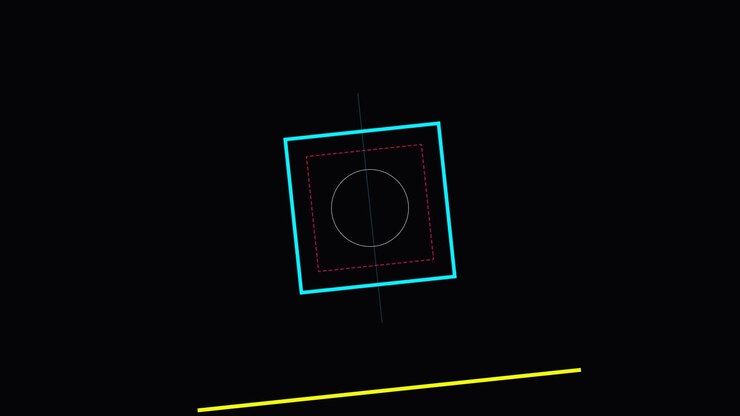 Abstract Motion Graphics Featuring Rotating Geometric Shapes and Lines