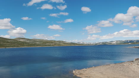 Beautiful-Landscape-Of-Rural-Norway-View-From-The-Window-Of-The-Bus-4k-Video