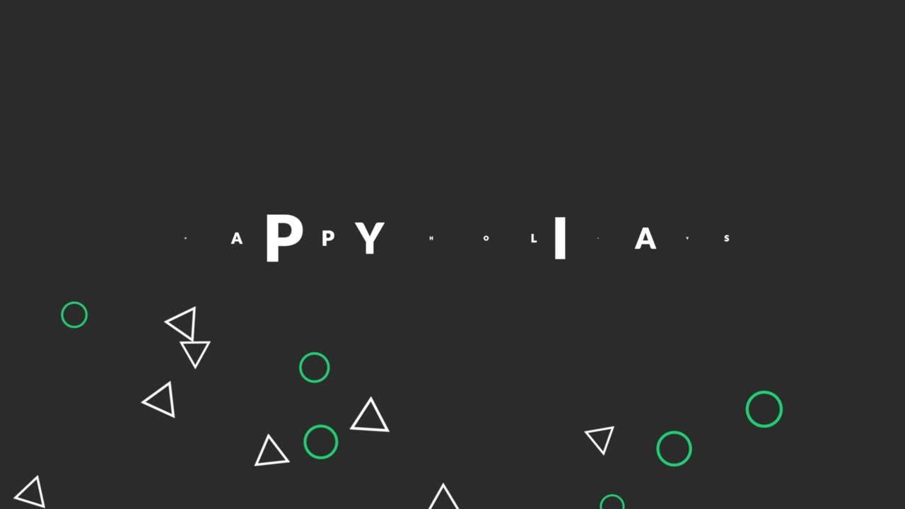 felices vacaciones con pequeños círculos y triángulos en color negro