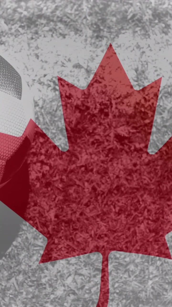 Animation du drapeau du Canada sur un ballon de football
