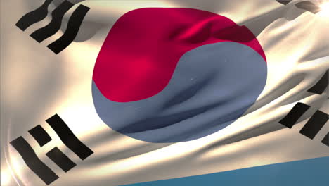 Gran-Bandera-Nacional-De-La-República-De-Corea-Ondeando-