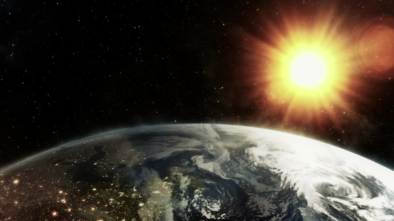 Earth from Space with the Sun