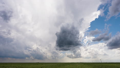 building clouds time lapse white fluffy stormy sky green grass