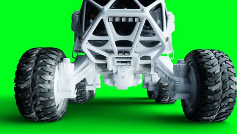 rover isolate on green screen. realistic 4k animation.