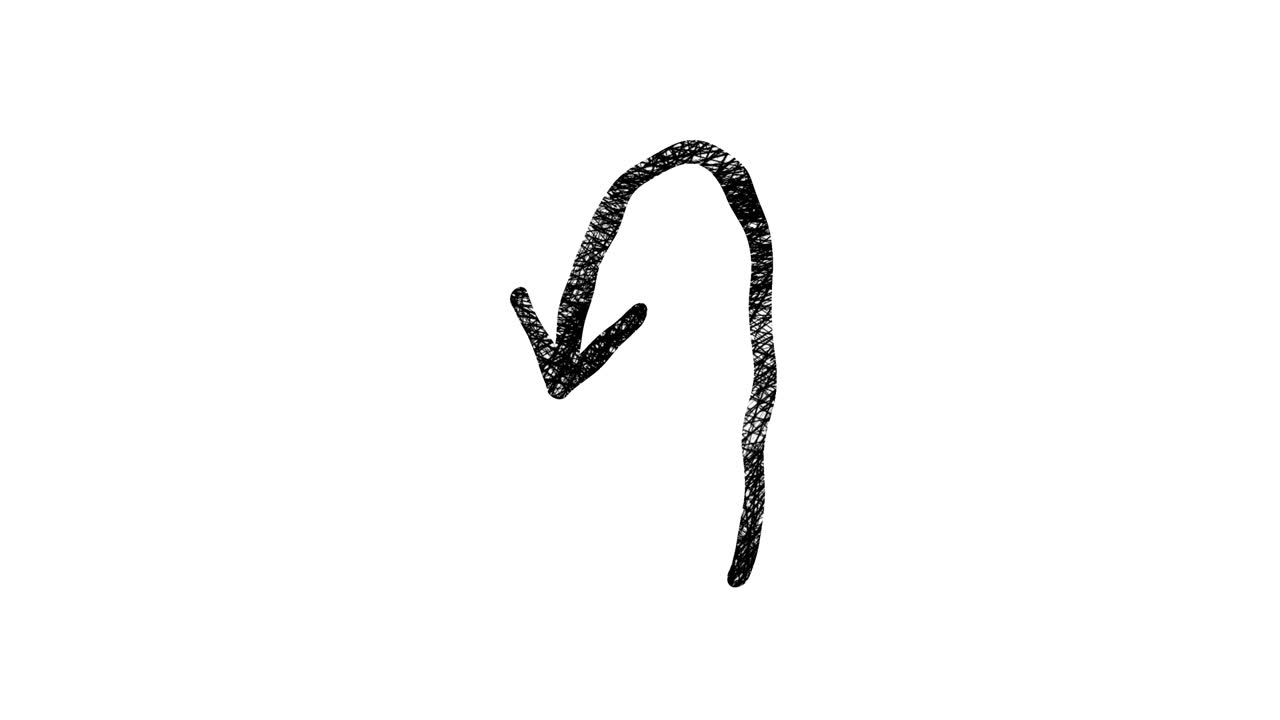 Hand Draw Arrow Pointing to Oval. Arrow Up whiteboard animation 4K Motion graphics