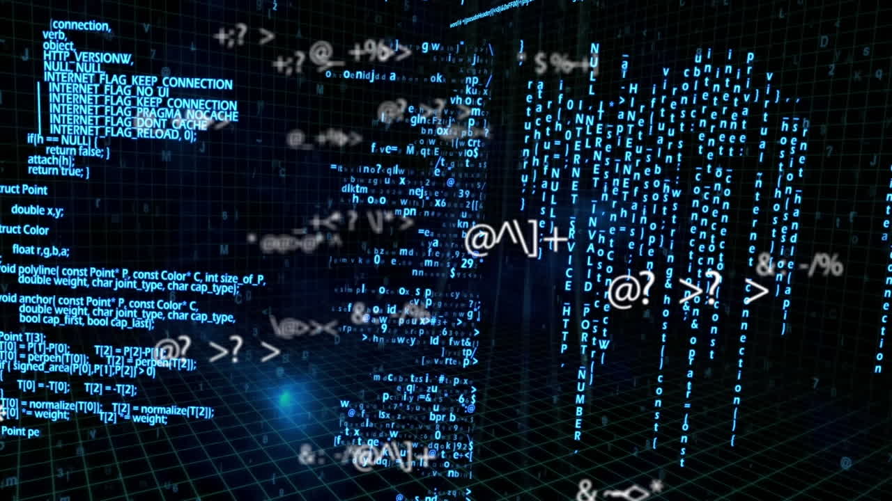 Animation of scientific data processing on black background