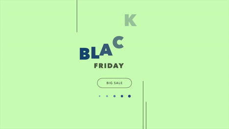 modern black friday text with lines on green gradient