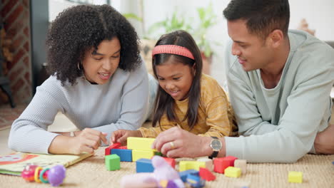 bloques de construcción, feliz y los padres jugando