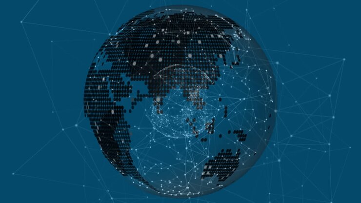 Animazione di un globo con una rete di connessioni