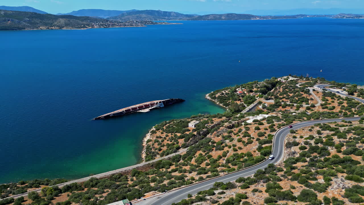 The Haunting Wreck of Cruise Ship “Mediterranean Sky” Near Athens on the coast of Gulf of Elefsina