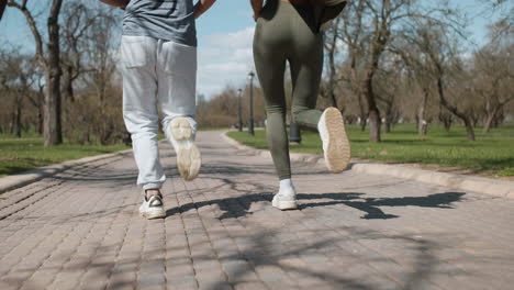 people running in the park