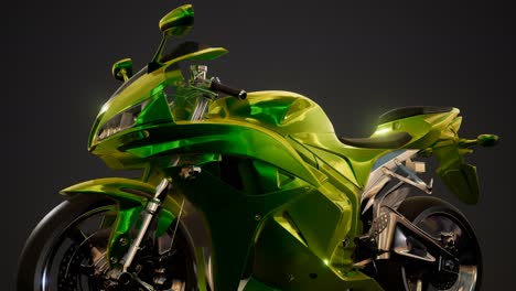 moto sport bike in dark studio with bright lights