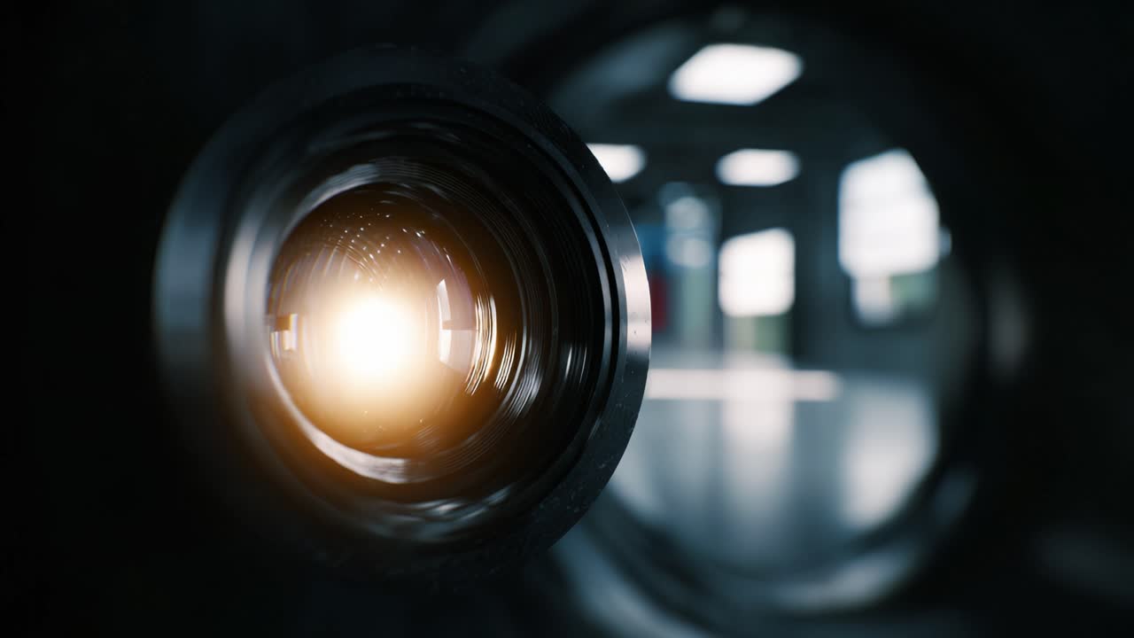 Messa a fuoco ad alta definizione: obiettivo della fotocamera illuminato che cattura l'essenza della fotografia visiva in un ambiente artistico e creativo